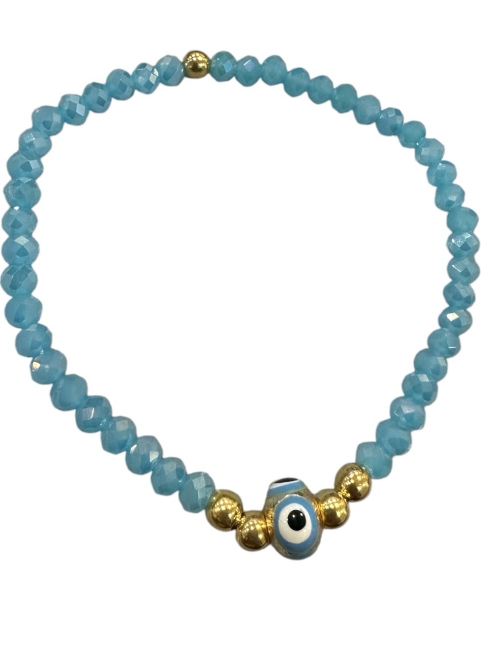 Blue Crystal  Evil Eye Stretch Bracelet - Women Jewelry